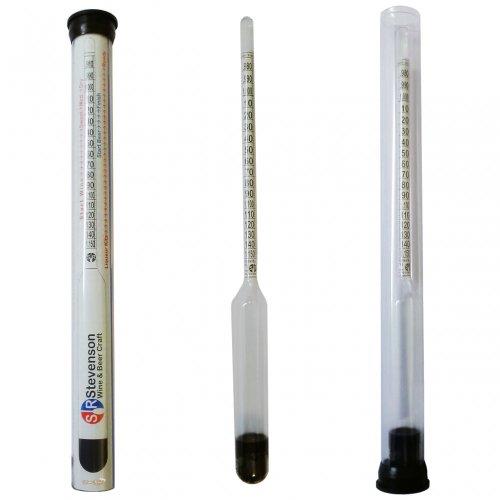 Stevenson-Reeves Triple Scale Hydrometer for Wine & Beer with Plastic Measuring Cylinder