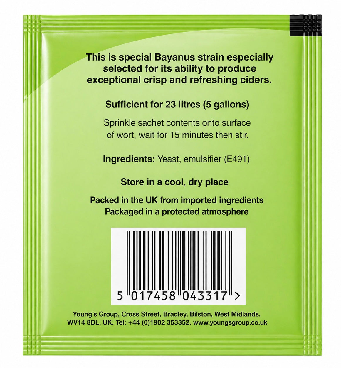 Youngs Cider Yeast 5g Sachet