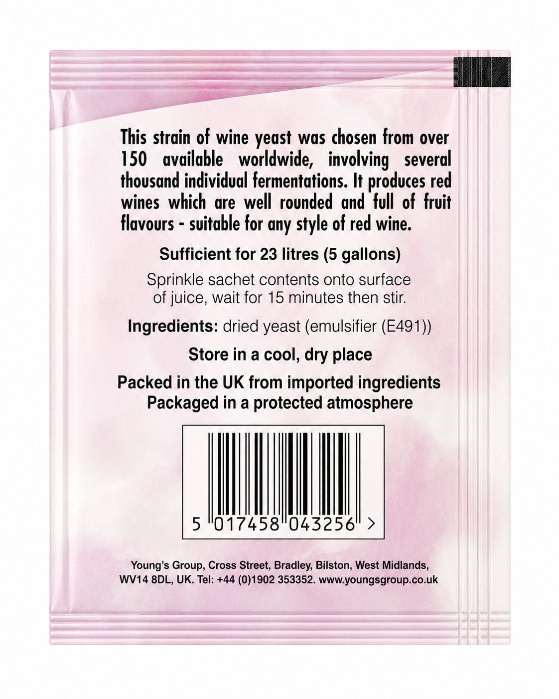Youngs All Purpose Red Wine Yeast 5g Sachet