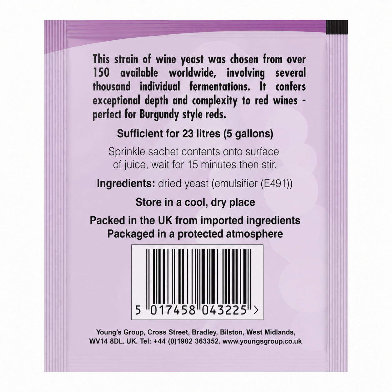 Youngs Burgundy Red Wine Yeast 5g Sachet
