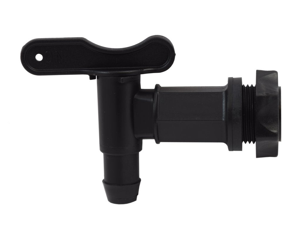 Black Quickserve Tap with Back Nut - For Use with Fermentation Vessel or Pressure Barrel