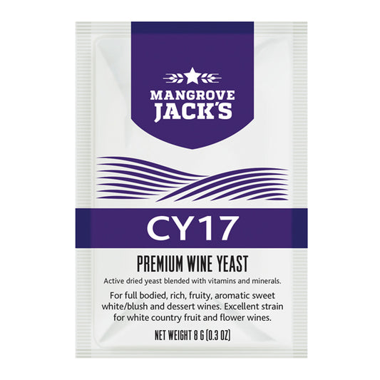 Mangrove Jack's Premium CY17 Wine Yeast 8g Sachet - For Sweet White, Blush and Dessert Wines
