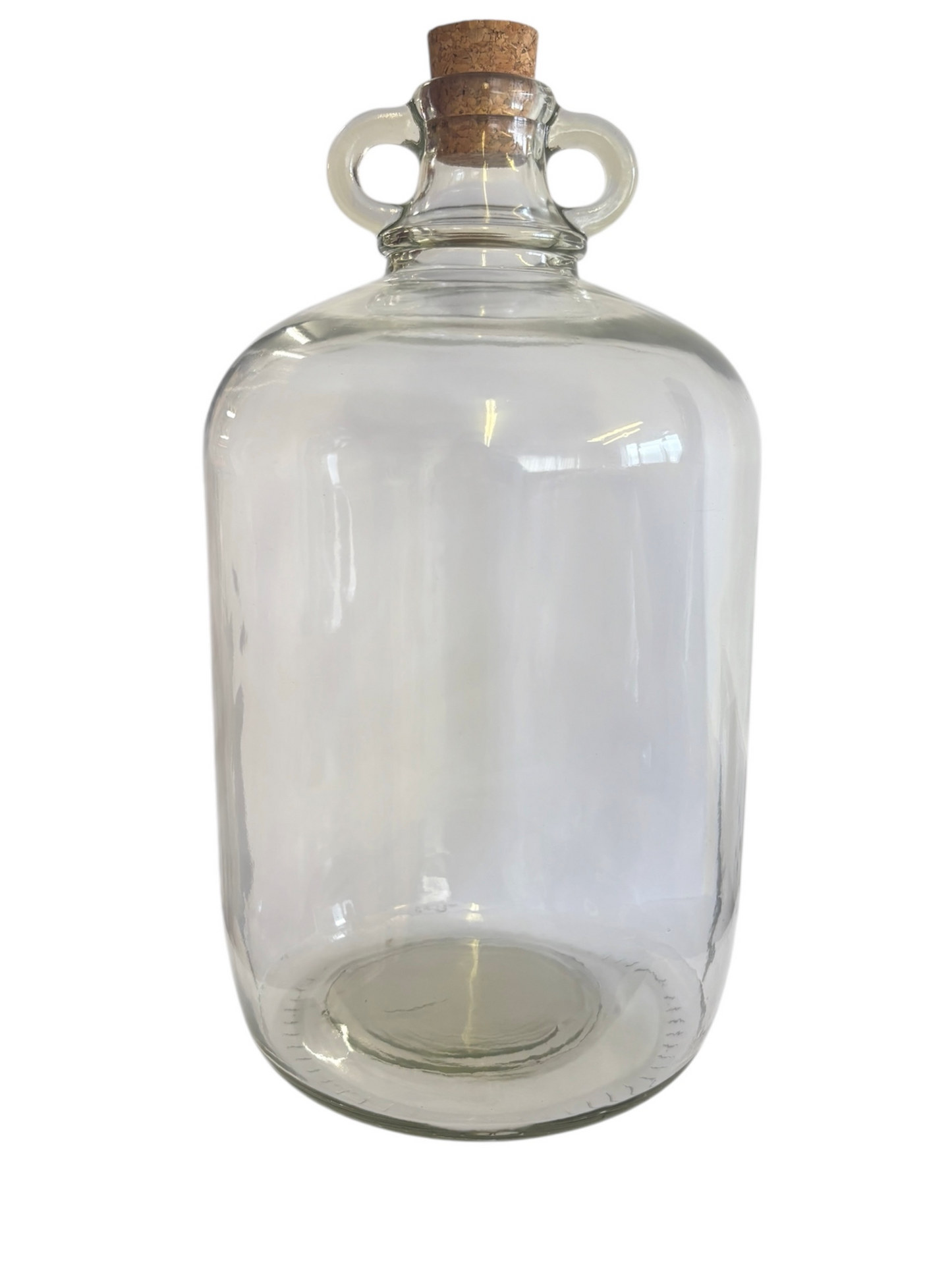 Pair of 5 Litre Glass Demi-Johns with Ovaled Necks, Large Cork Bungs and Airlocks