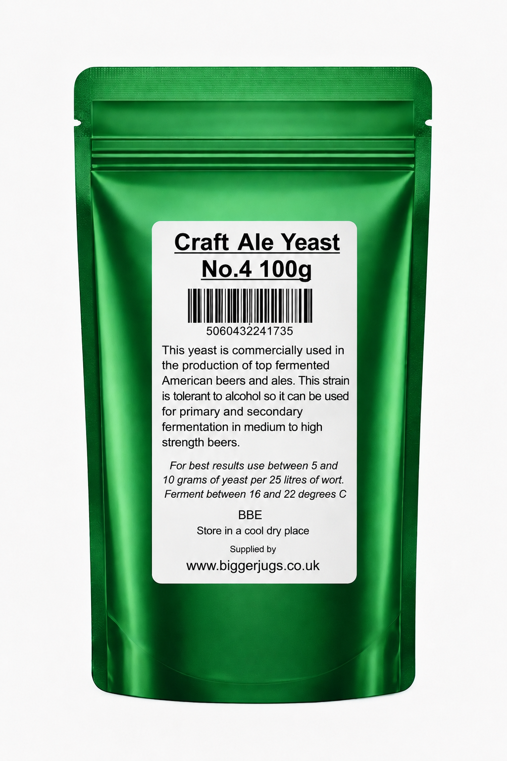 Green Packet No.4 Craft Ale Yeast 100g - Supplied in Resealable Pouch