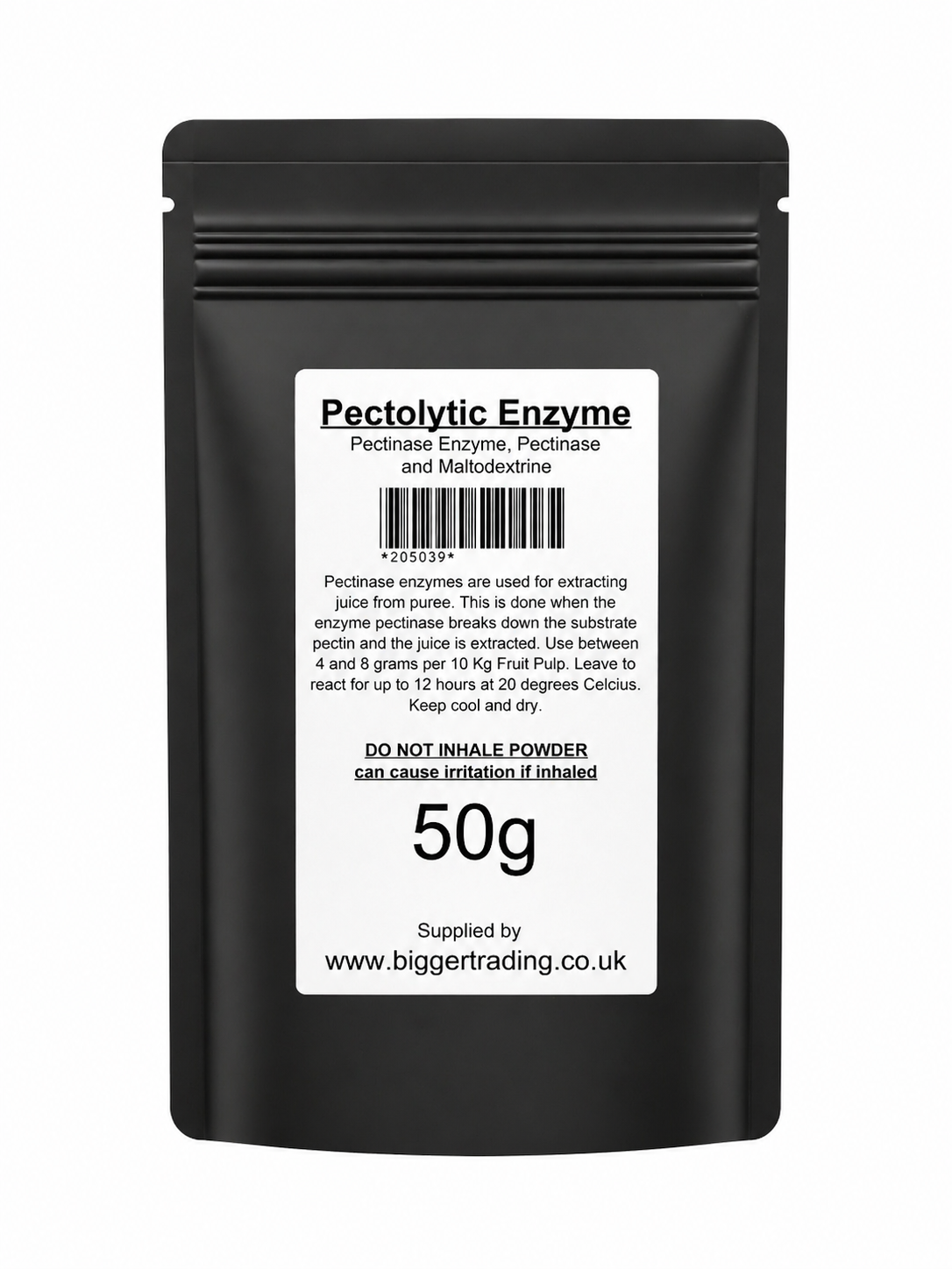 Pectolytic Enzyme (Pectic Enzyme, Pectinase) 50g - Supplied in Resealable Pouch - Wine Making For Maximum Juice Extraction & Avoiding Pectin Haze