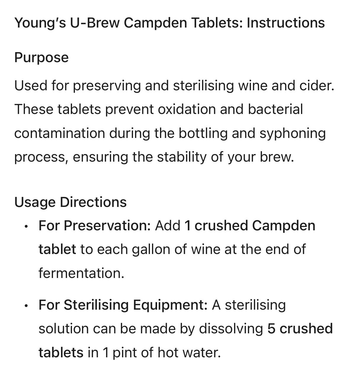 Youngs Campden Tablets - Tub of 50