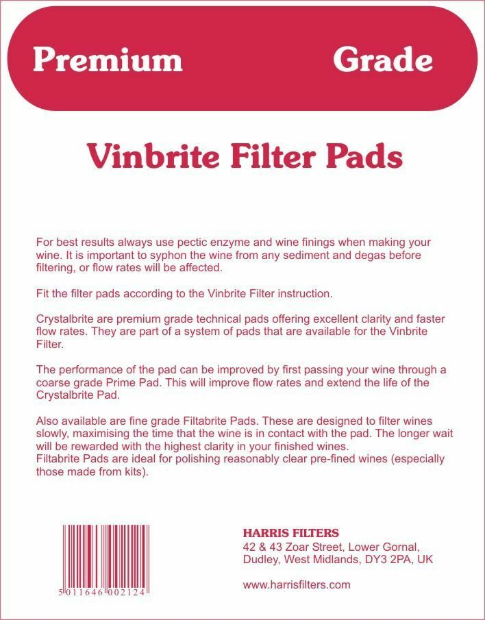 Harris Crystalbrite Pads (Pack of 5) - For Use with Vinbrite Mk3 Filter