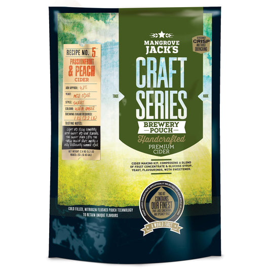 Mangrove Jack's Craft Series Peach & Passionfruit 40 Pint Cider Kit 2.4Kg