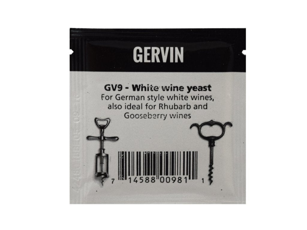 Gervin GV9 White Wine Yeast 5g Sachet - For German Style White Wines & Fruit Wine Types