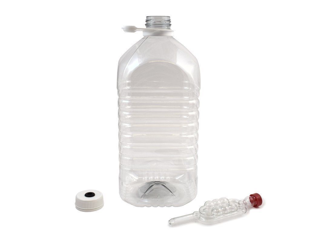 Demi-John - 5 Litre Plastic PET Demi John With Cap, Grommet and Airlock