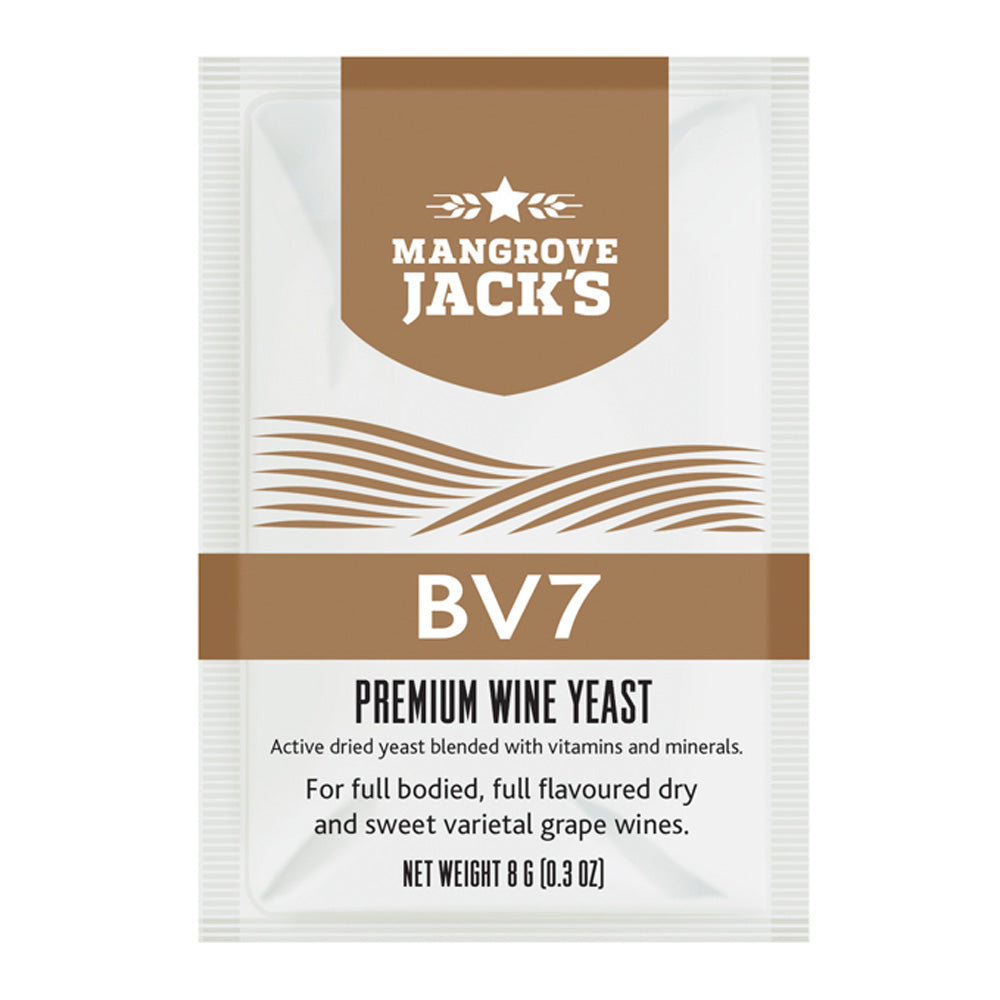 Mangrove Jack's Premium BV7 Wine Yeast 8g Sachet - For Full Bodied Dry & Sweet Grape Wines