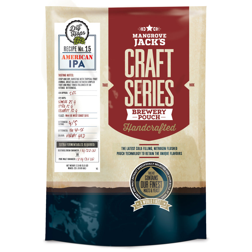 Mangrove Jack's Craft Series American IPA with Dry Hops 40 Pint Beer Kit 2.5Kg