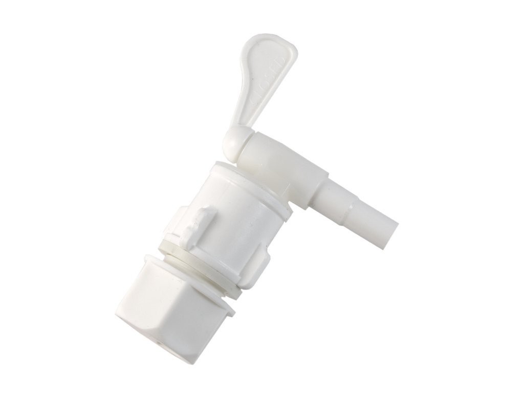 White Quickserve Tap with Sediment Trap Back Nut - For Use with Fermentation Vessel or Pressure Barrel