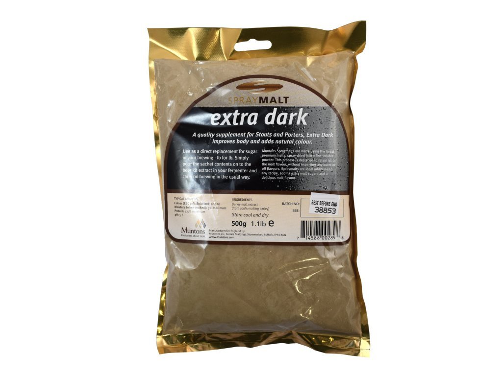 Muntons 500g Foil Packed Spraymalt - Extra Dark