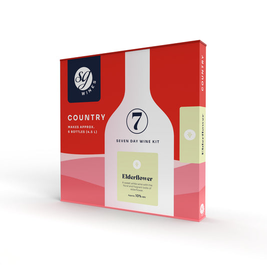 SG Wines (formerly Solomon Grundy) 6 Bottle 7 Day Country Wine Making Kit - Elderflower