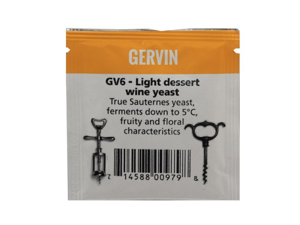 Gervin GV6 Light Dessert Wine Yeast 5g Sachet - For Fermenting at Low Temperatures & For Fruity Floral Wines
