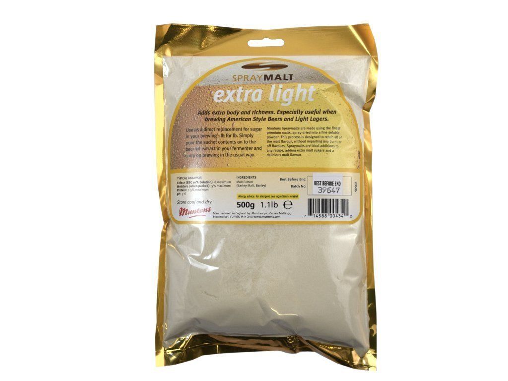 Muntons 500g Foil Packed Spraymalt - Extra Light