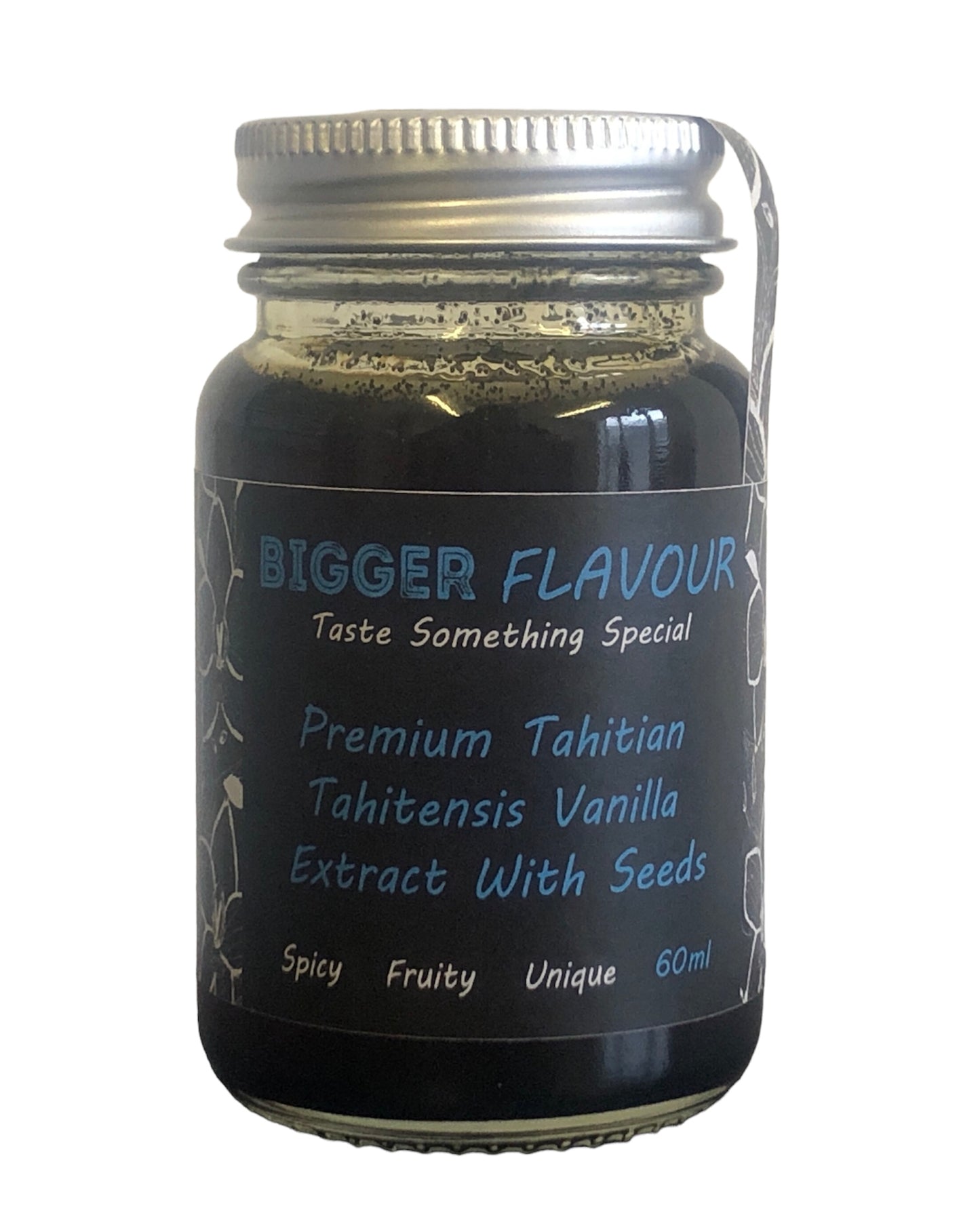 Bigger Flavour Extra Strong Premium Tahitian Tahitensis Vanilla Extract with Seeds - Supplied in 60ml Jars