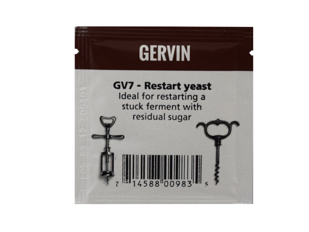 Gervin GV7 Restart Yeast 5g Sachet - For Restarting Stuck Fermentations