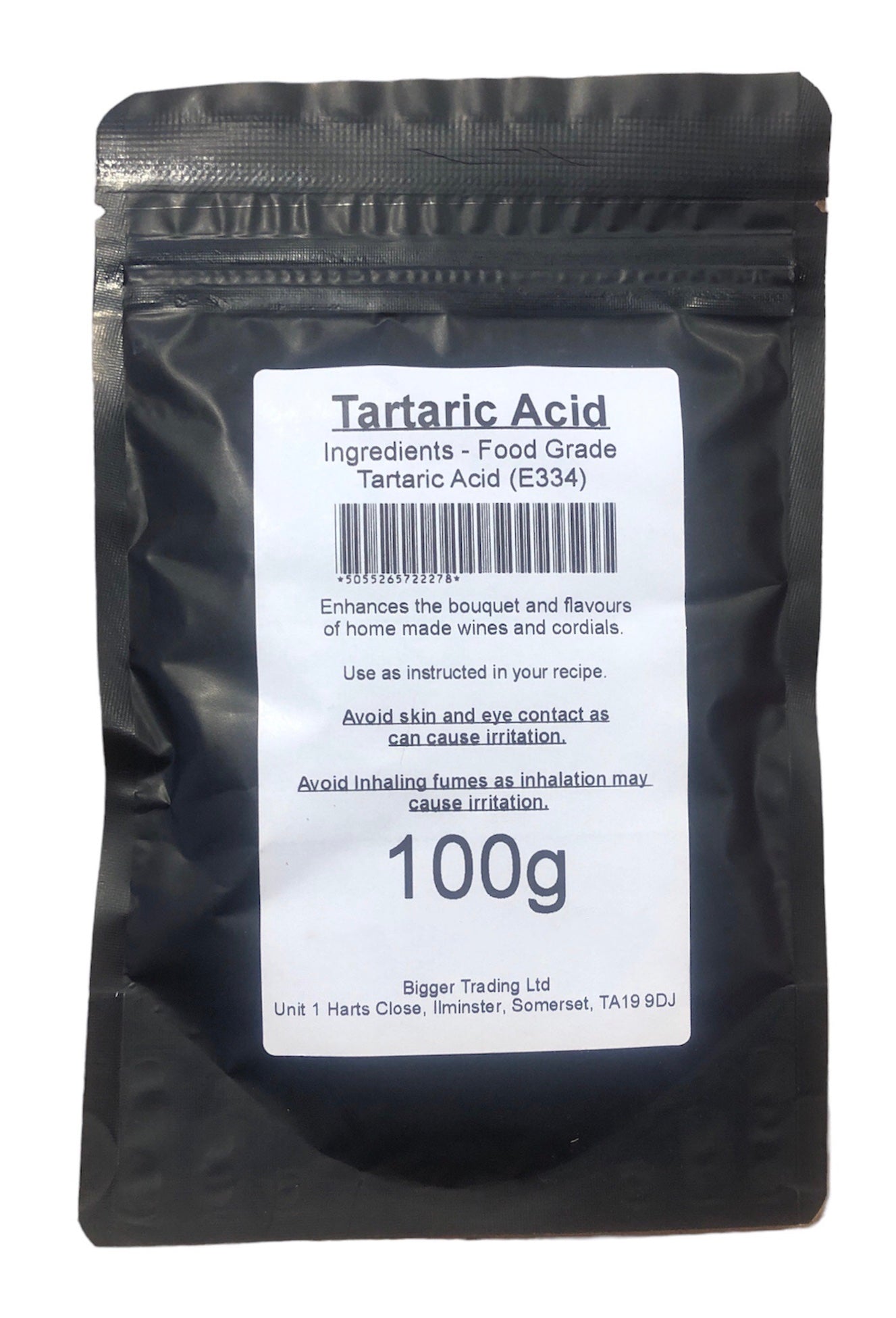 Tartaric Acid 100g - Supplied in Resealable Pouch - For Making Cordials, Jams, Preserves & Sweets
