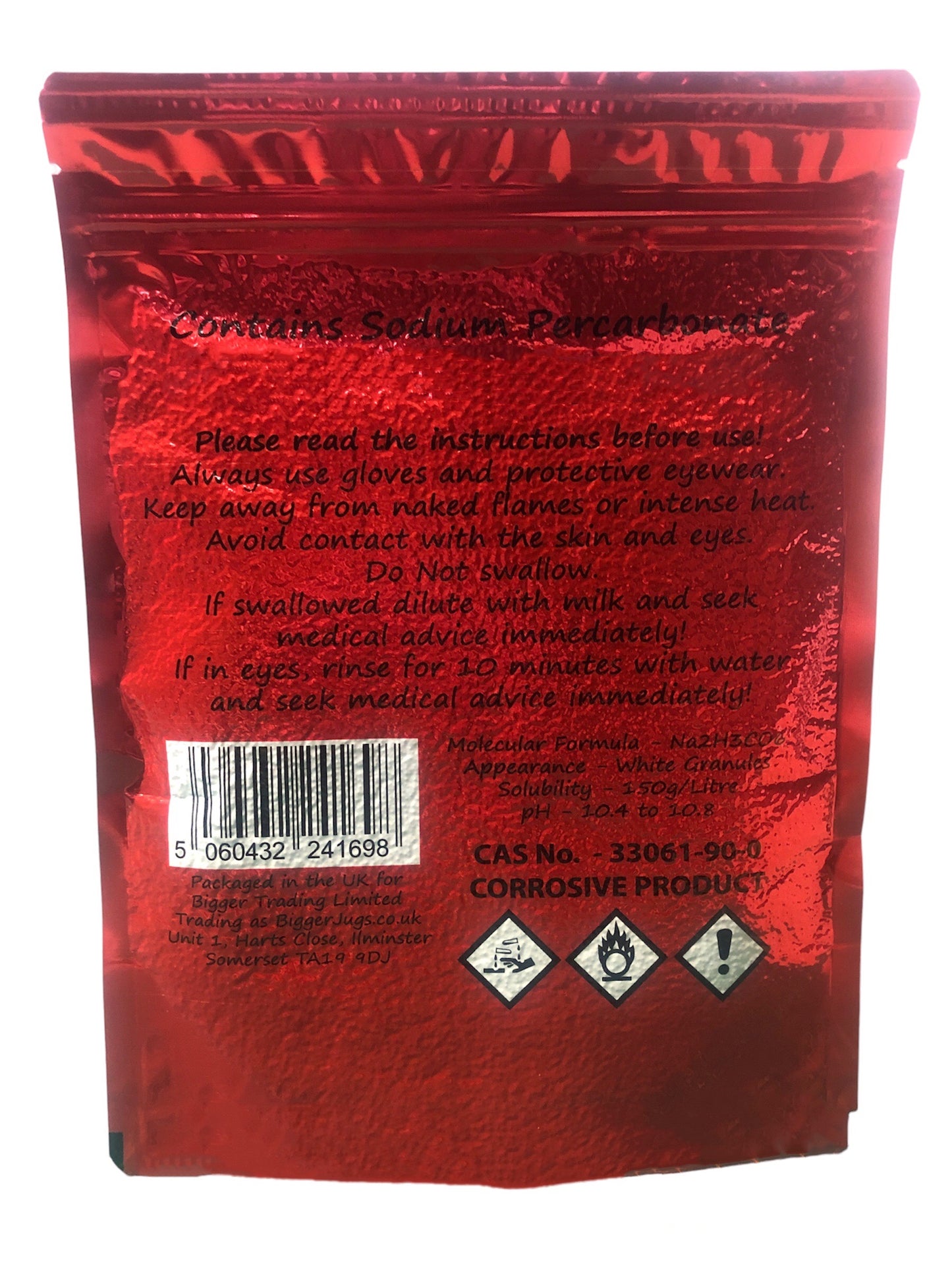 Sodium Percarbonate No Rinse Cleanser / Steriliser 500g - Supplied in Resealable Pouch