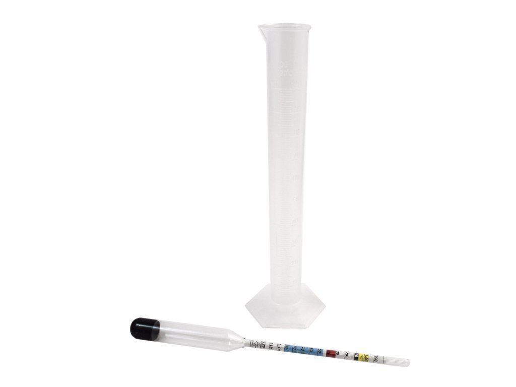 Stevenson Reeves Easy To Read Triple Scale Hydrometer + Plastic Measuring Cylinder - For Wine & Beer