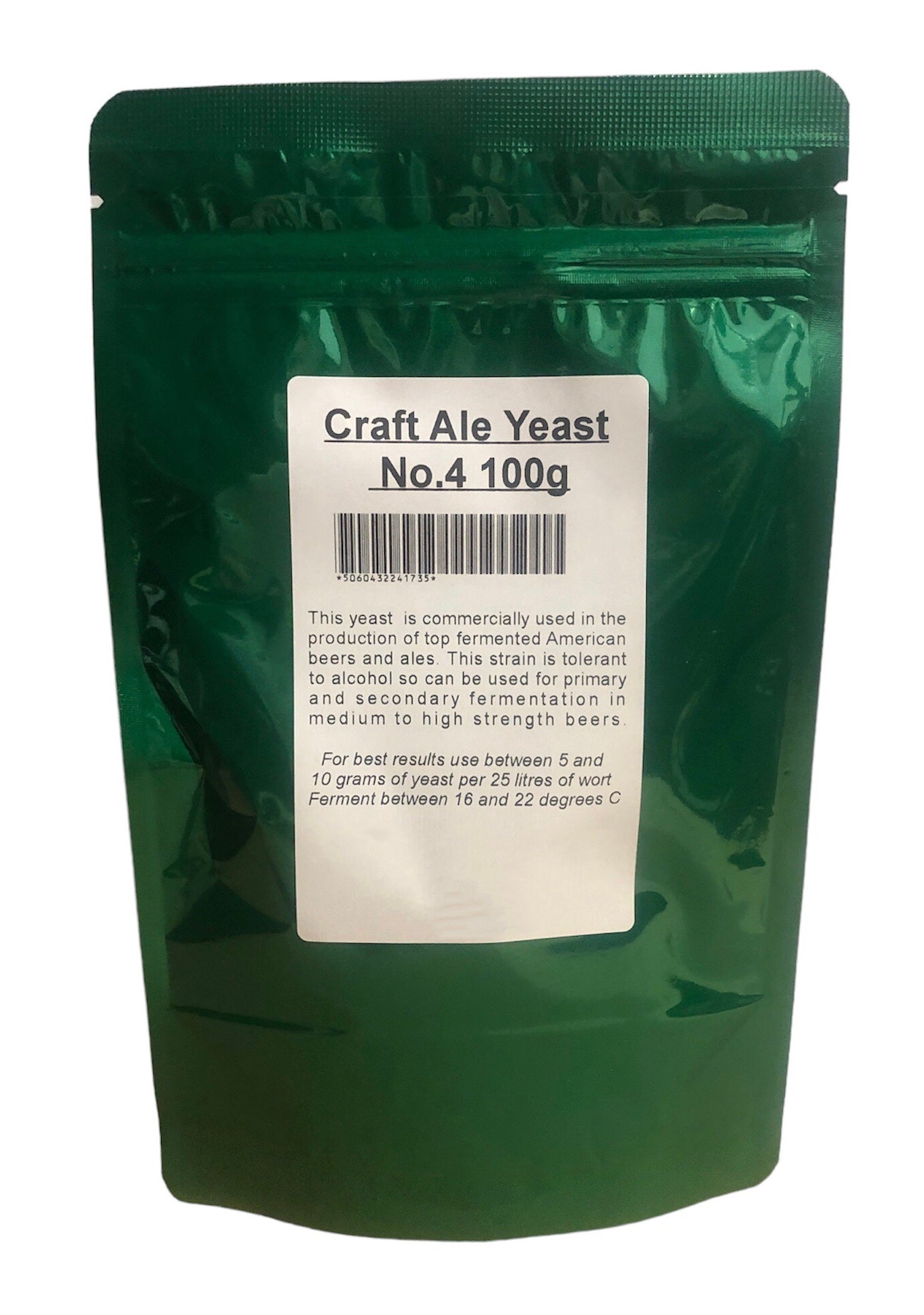 Green Packet No.4 Craft Ale Yeast 100g - Supplied in Resealable Pouch