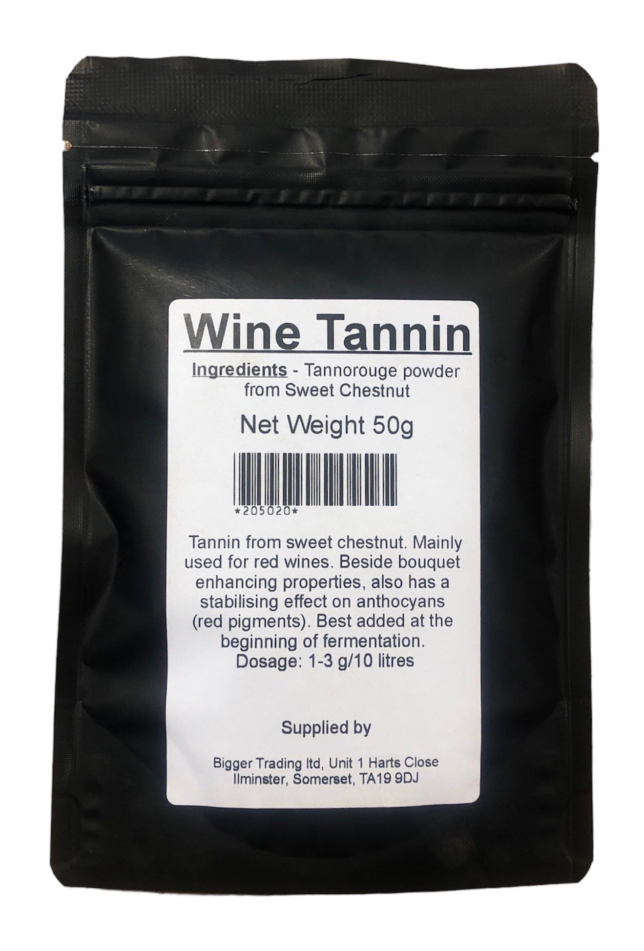 Wine Tannin (Tannorouge Powder) 50g - Supplied in Resealable Pouch - For Use With Red Wine to Add Zest & Helps Preserve Wine