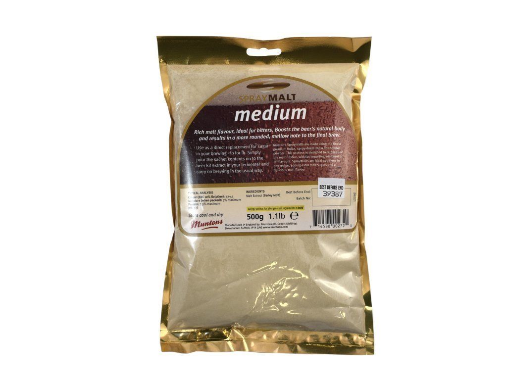 Muntons 500g Foil Packed Spraymalt - Medium