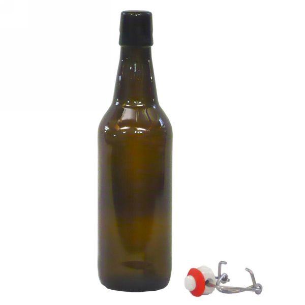 Amber Glass 500ml Swing Top Beer Bottles Complete With Closures - Box of 12