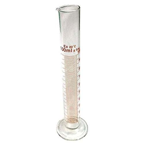 Glass Measuring Cylinder 100ml - Graduated Measuring Cylinder / Hydrometer Trial Jar