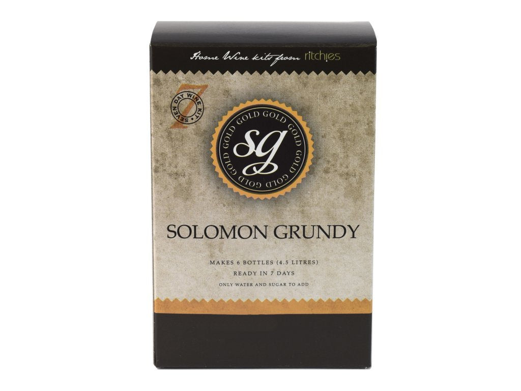 Solomon Grundy Gold 6 Bottle 7 Day Wine Kit - Shiraz