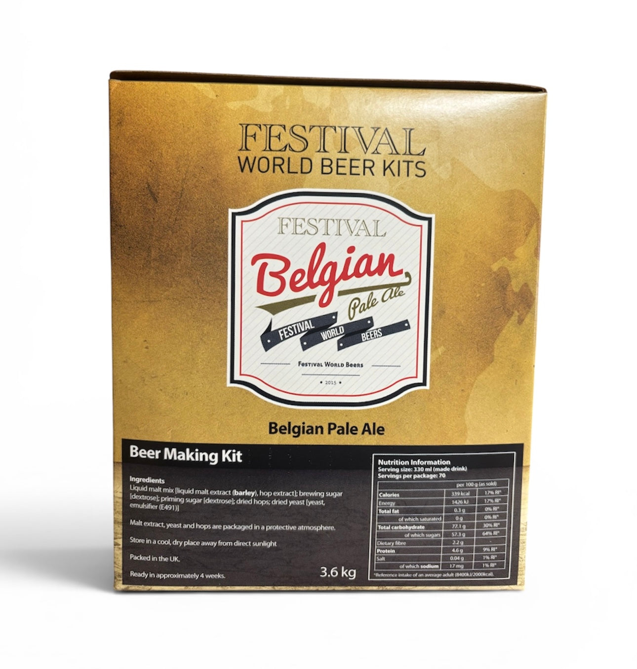 Festival World Beers  - Belgian Pale Ale 3.6Kg Beer Kit