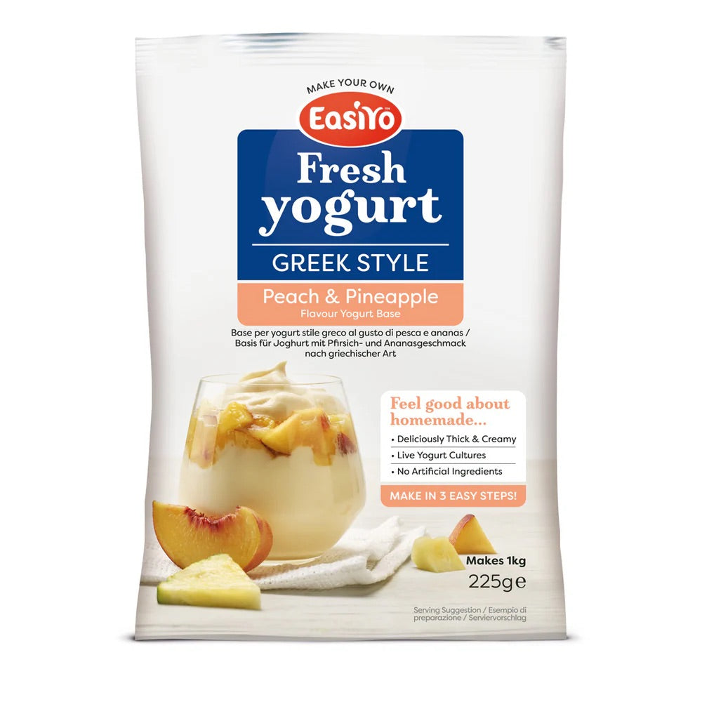 Easiyo Greek Style Peach & Pineapple Flavoured Yogurt Sachet 225g