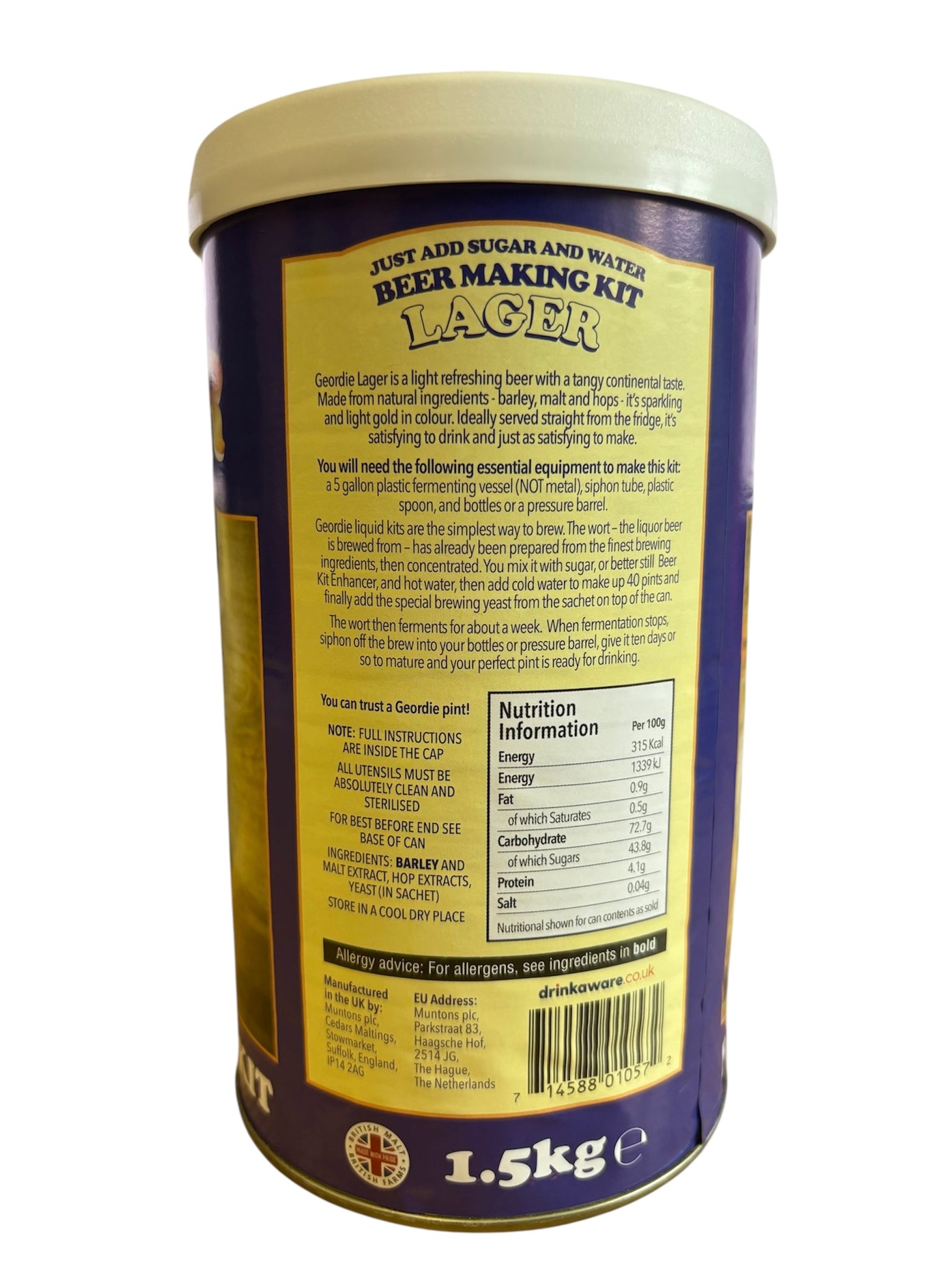 Geordie - Lager 40 Pint 1.5Kg Beer Kit