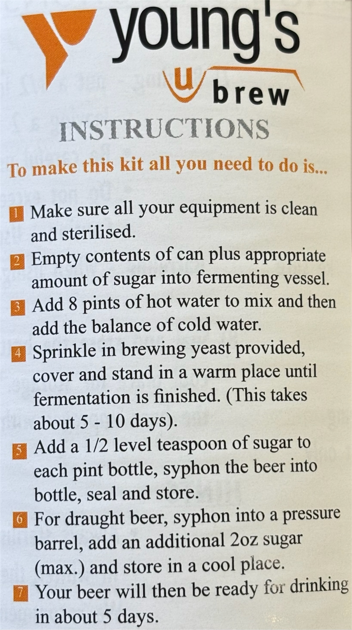 Youngs - Harvest Bitter 1.8Kg 40 Pint Beer Kit - NEW WEIGHT
