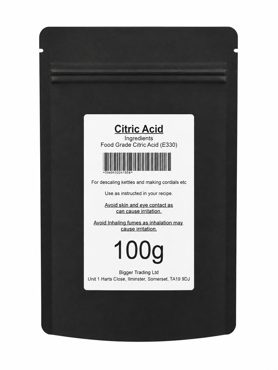 Citric Acid 100g - Supplied in Resealable Pouch - For Making Elderflower Champagne, Cordials, Jams, Sherbert, Sweets & Descaling Limescale / Rust Removal