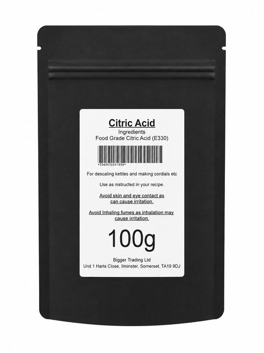 Citric Acid 100g - Supplied in Resealable Pouch - For Making Elderflower Champagne, Cordials, Jams, Sherbert, Sweets & Descaling Limescale / Rust Removal