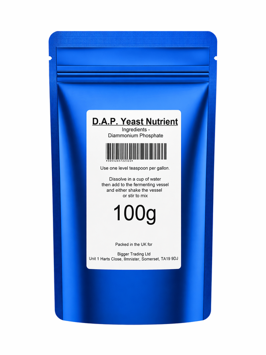 Yeast Nutrient Diammonium Phosphate (D.A.P.) 100g - Supplied in Resealable Pouch - For Rapid & Complete Fermentation