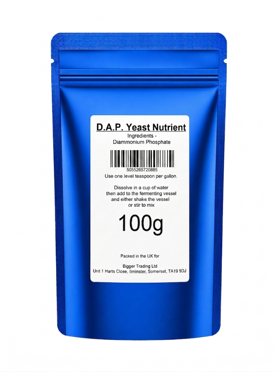 Yeast Nutrient Diammonium Phosphate (D.A.P.) 100g - Supplied in Resealable Pouch - For Rapid & Complete Fermentation