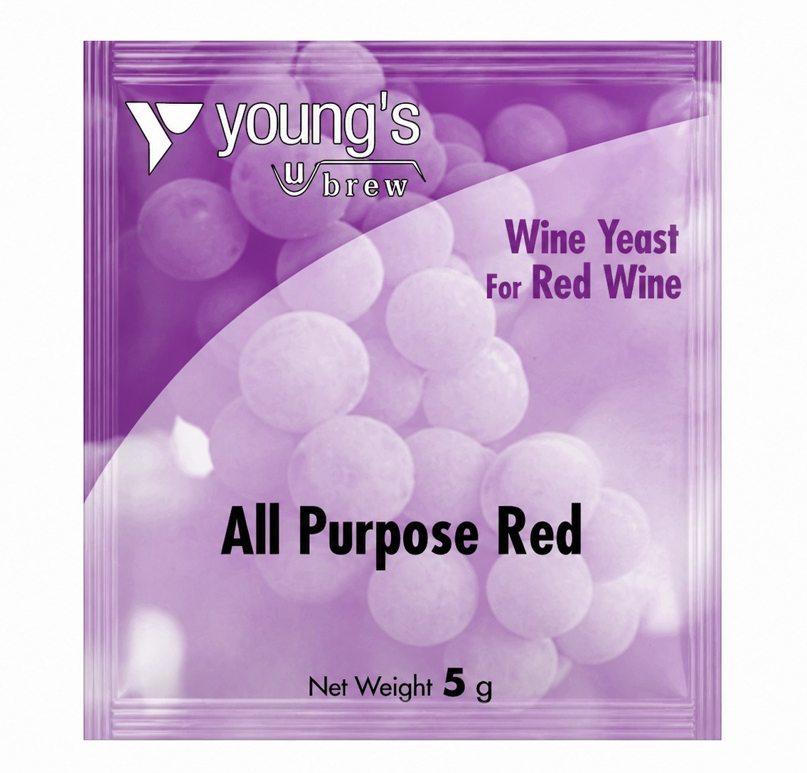 Youngs All Purpose Red Wine Yeast 5g Sachet