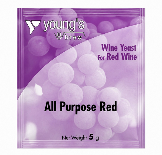 Youngs All Purpose Red Wine Yeast 5g Sachet