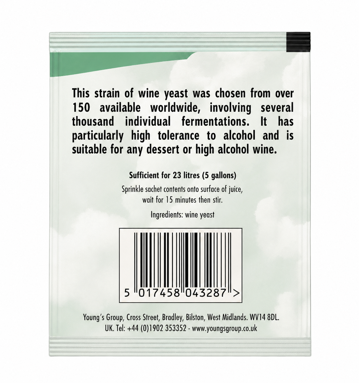 Youngs Dessert / High Alcohol Wine Yeast 5g Sachet