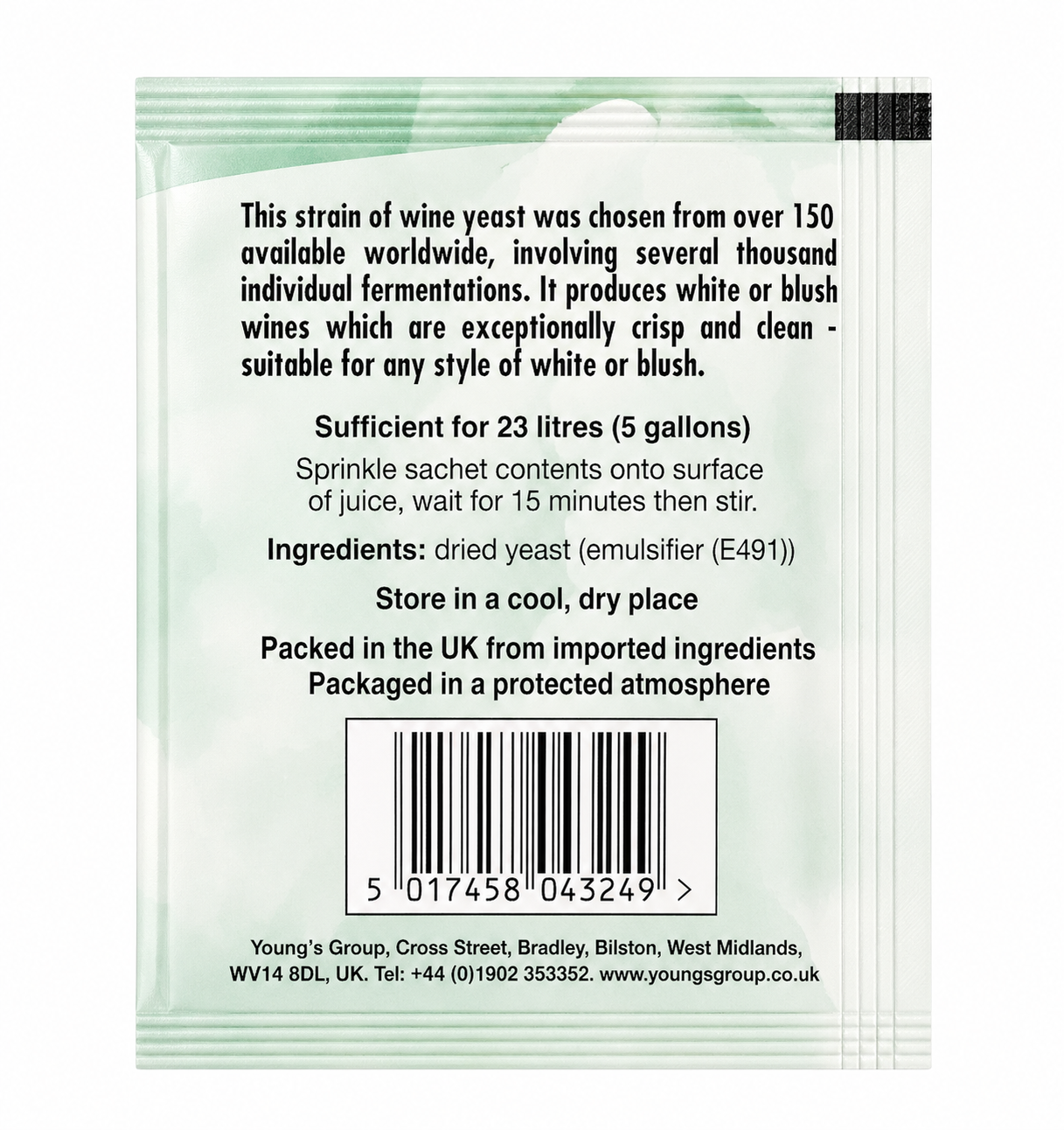 Youngs All Purpose White Wine Yeast 5g Sachet