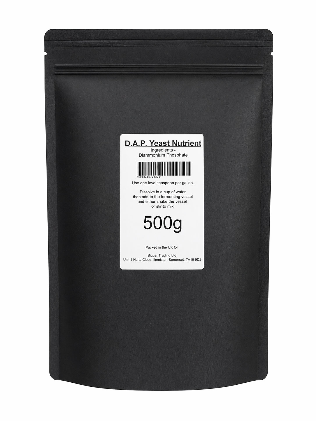 Yeast Nutrient Diammonium Phosphate (D.A.P.) 500g - Supplied in Resealable Pouch - For Rapid & Complete Fermentation