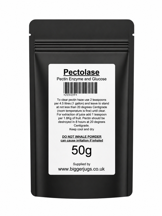 Pectolase 50g -  Supplied in Resealable Pouch - Wine Making Juice Extraction & Helps Avoid Pectin Haze
