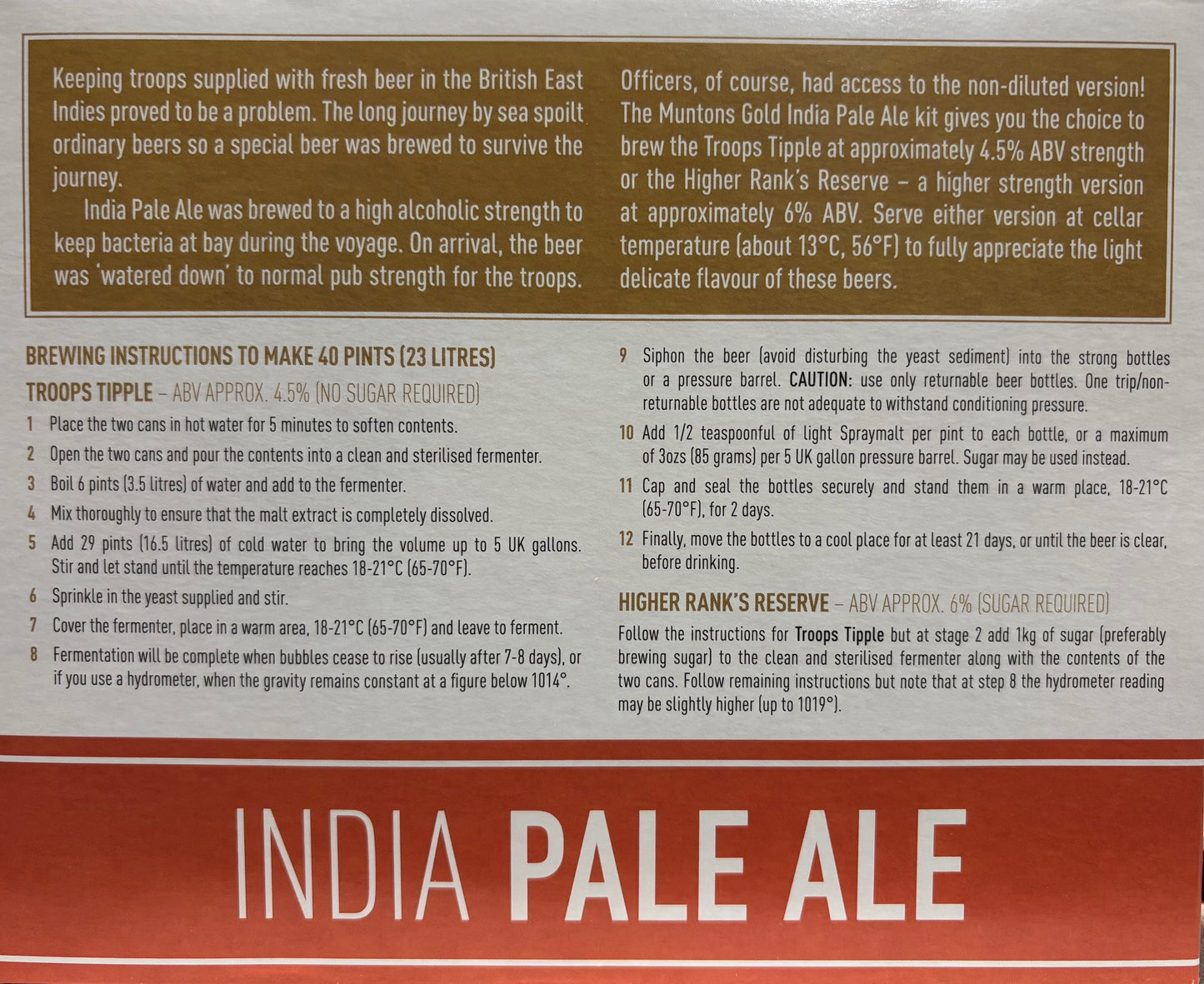 Muntons Gold - India Pale Ale (IPA) 3.0Kg Beer Kit
