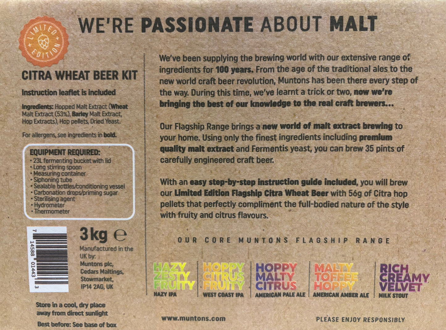 Muntons Flagship - Citra Wheat Beer 3.0Kg Beer Kit