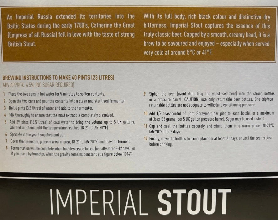 Muntons Gold - Imperial Stout 3.0Kg Beer Kit