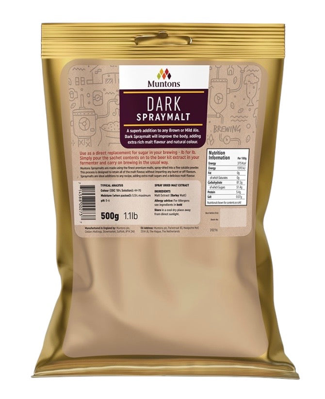 Muntons 500g Foil Packed Spraymalt - Dark